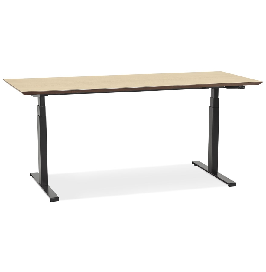 Bureau assis-debout électrique | Plateau bois naturel | 180x90 cm