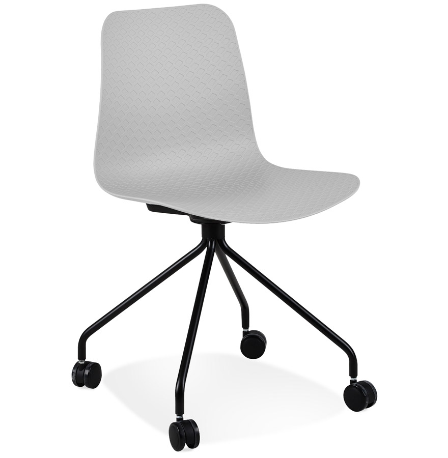 Chaise de bureau design EVORA grise | Métal noir & polypropylène | 49x47x80 cm