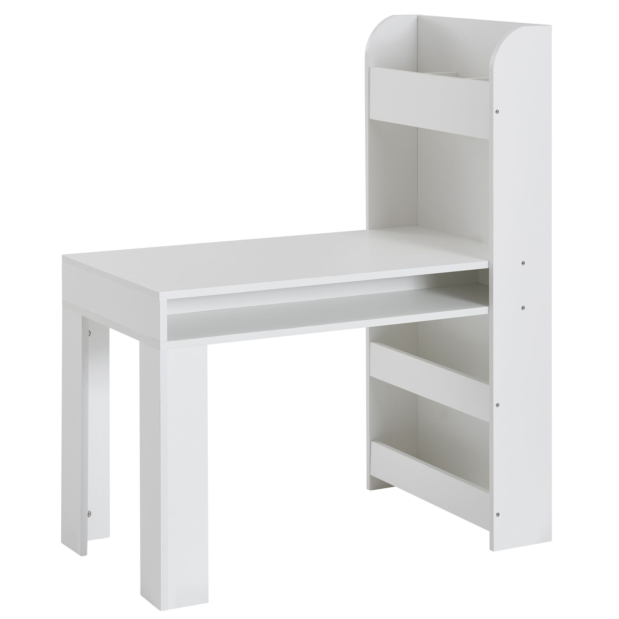 Bureau enfant blanc en panneau mélaminé | 90x50x110 cm | Bureau moderne avec rangement