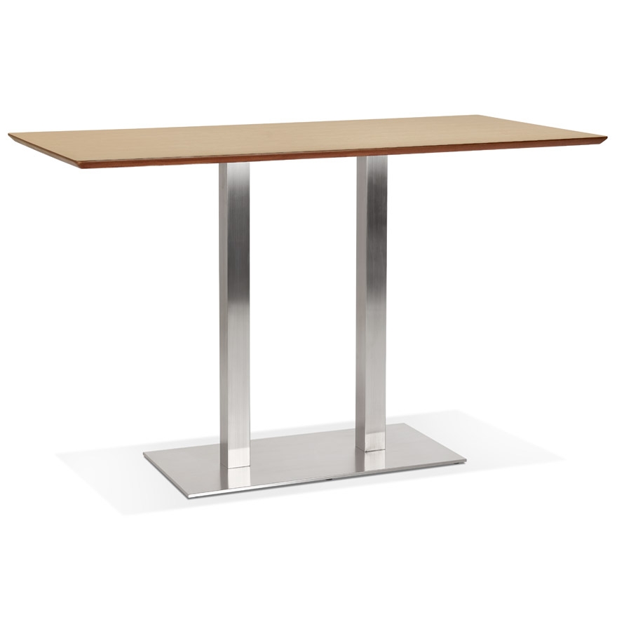 Table haute design MAMBO BAR | MDF finition chêne naturel | 180x90x100 cm