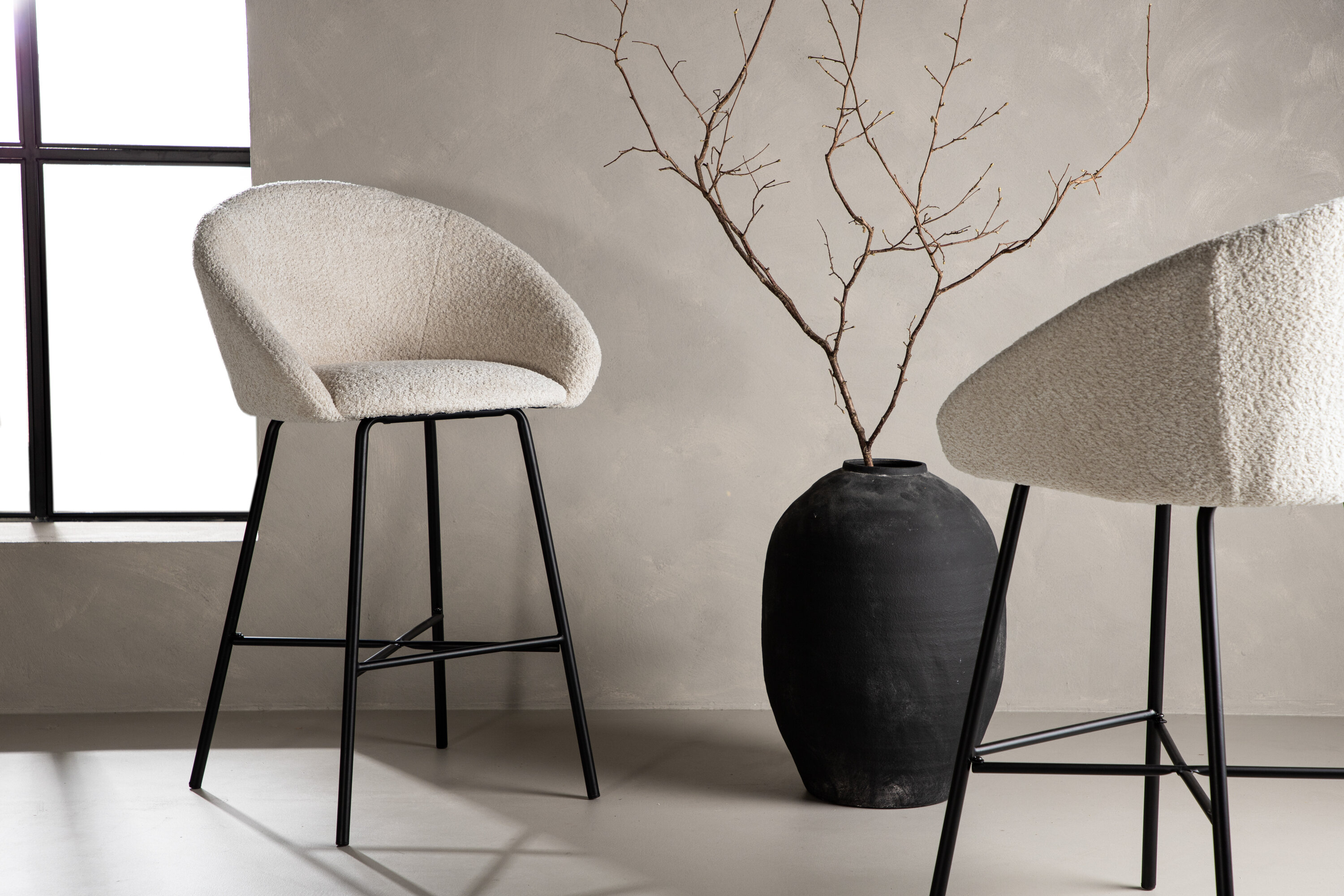 Chaise de bar en velours
