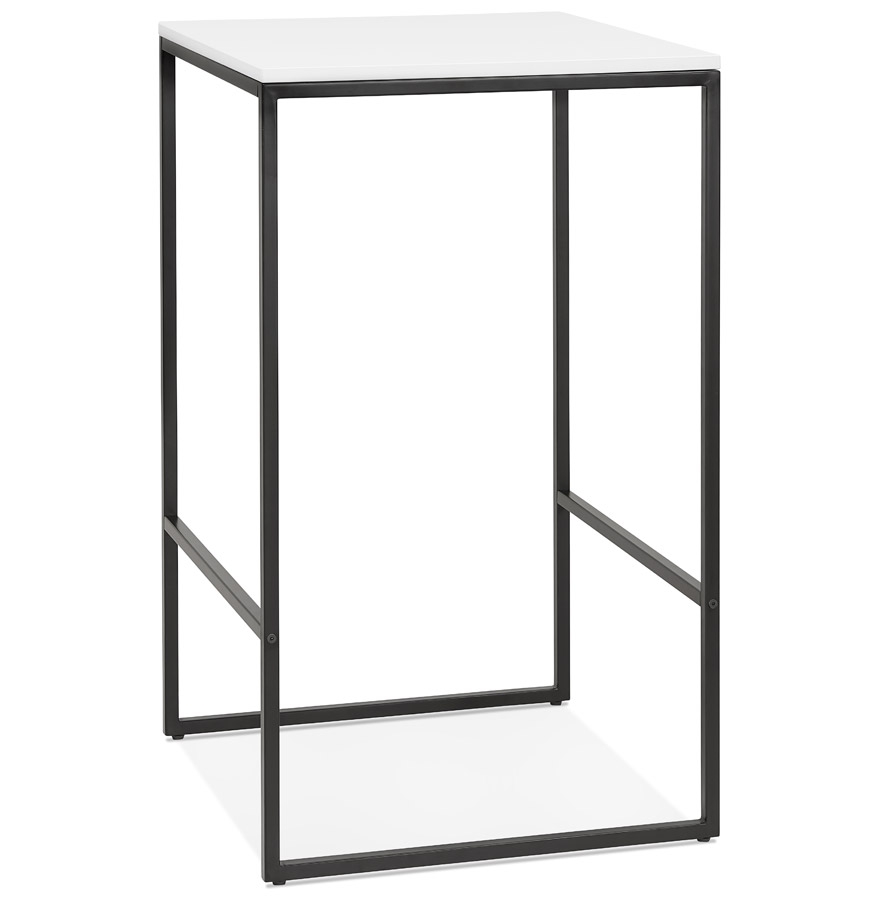 Haute table industrielle ORTOS | Blanc et Noir | 60x60x102 cm